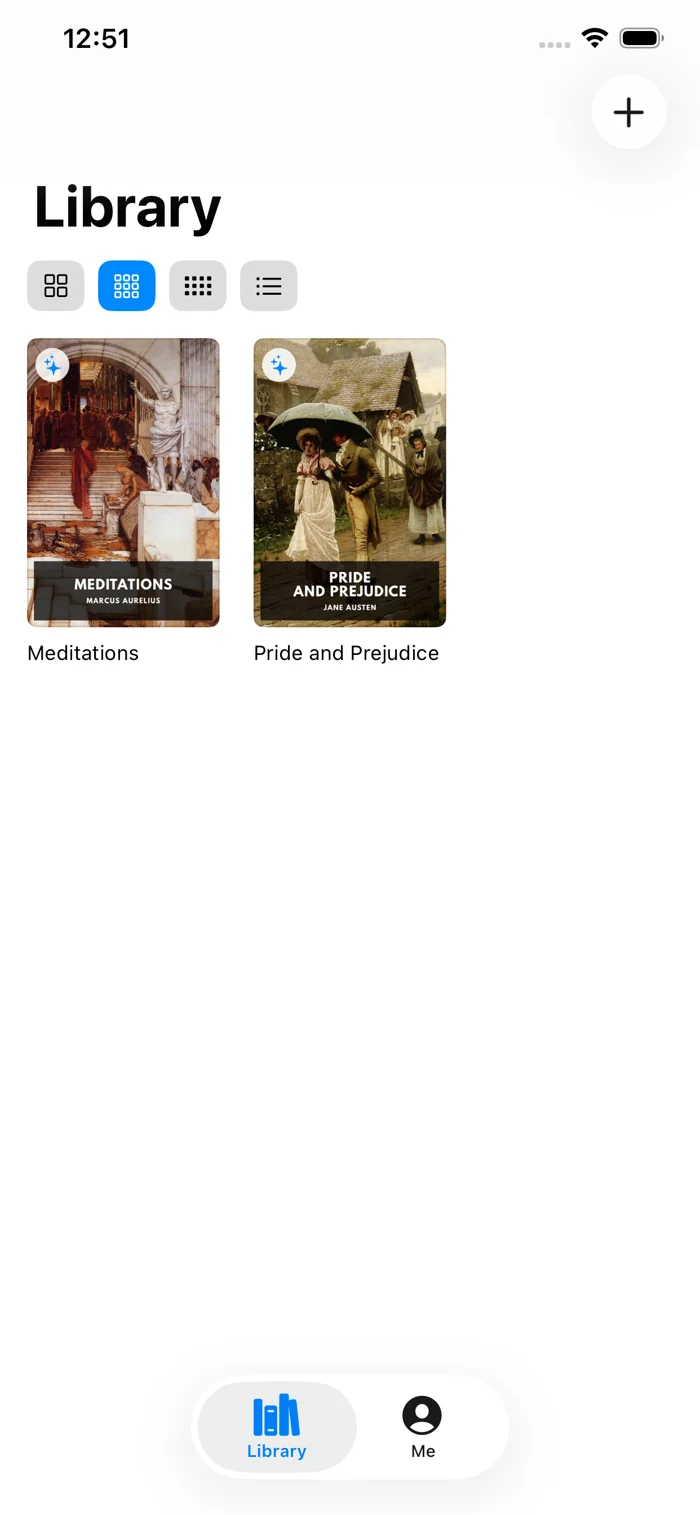 BeyondRead actual app screenshot — YOUR OWN LIBRARY