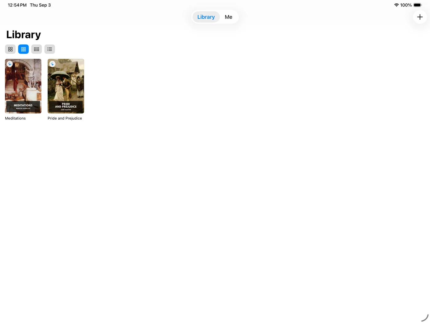 BeyondRead actual app screenshot — Library
